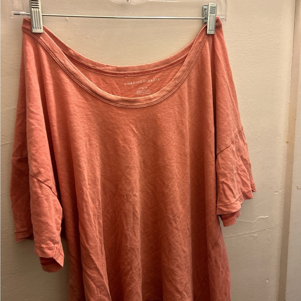 American Eagle Outfitters Women's Peach Short Sleeve Tee